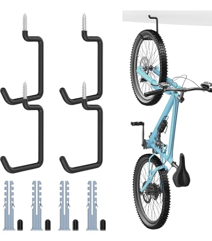 GURADESIGN 4-Piece Garage Hooks Wall Mount Storage Hanger with 4